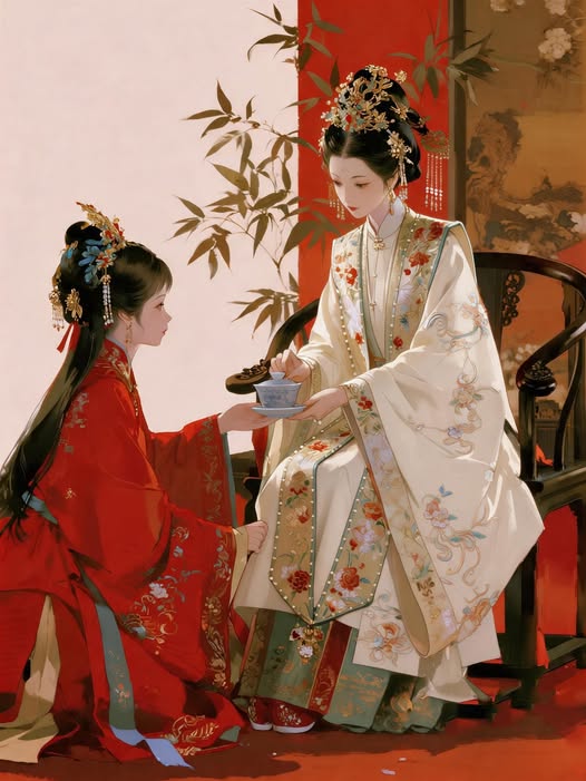 Ngày đại hôn, con gái lại dâng trà cho di nương